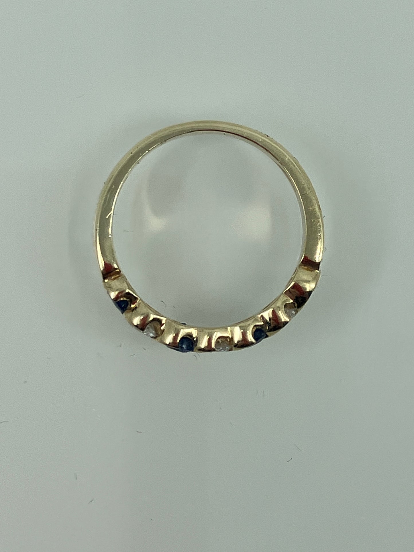 9ct Gold Diamond & Sapphire half hoop ring