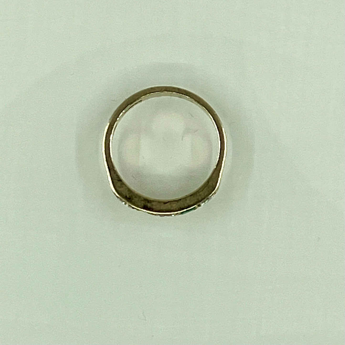 Emerald & diamond 9ct half-hoop ring
