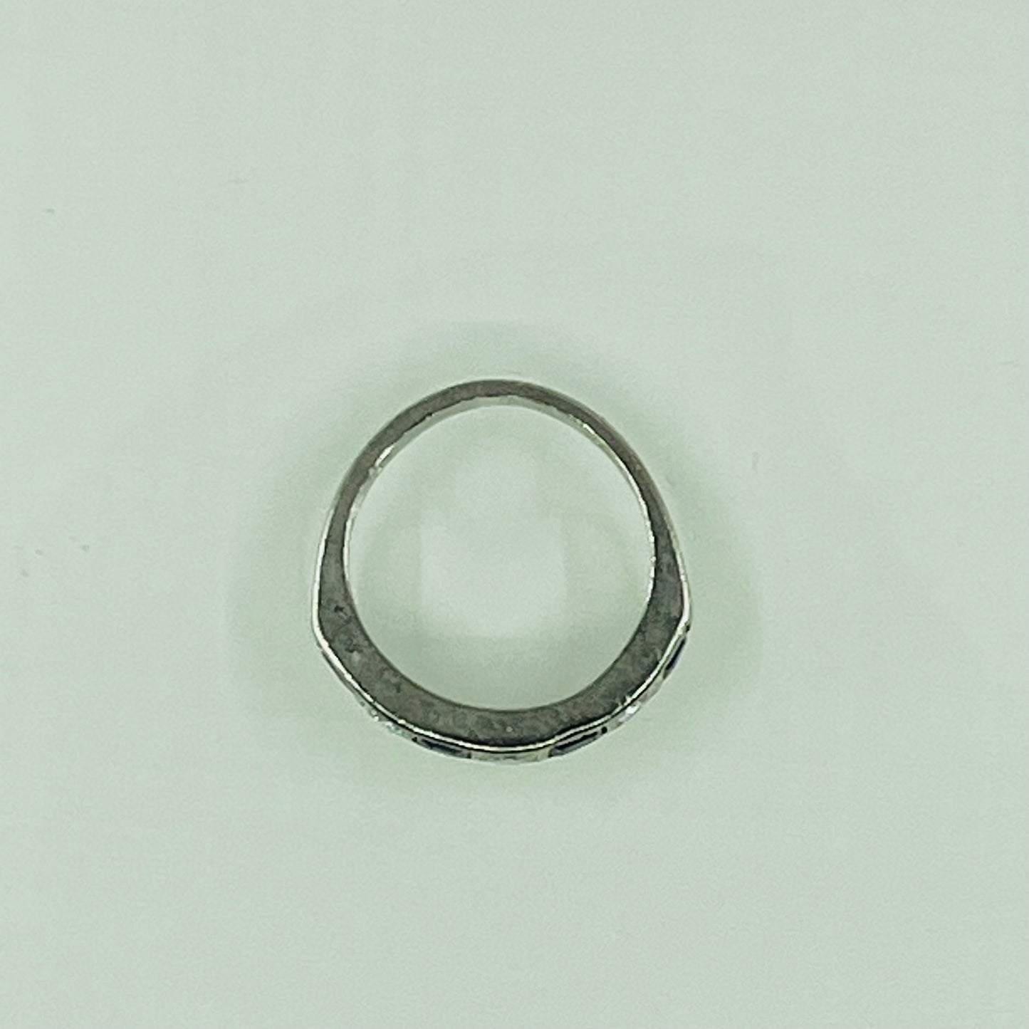 18ct White gold sapphire & diamond half-hoop ring
